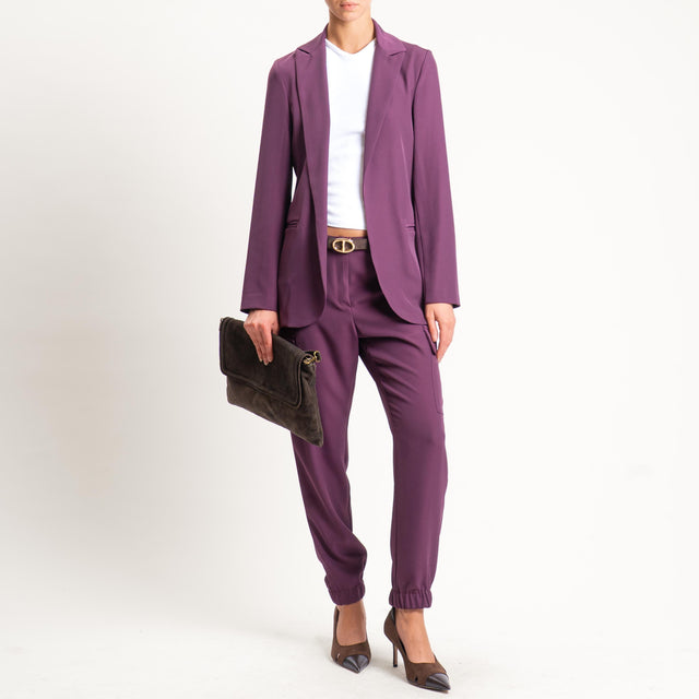 Zeroassoluto-Pantalone BEAUTY cargo tessuto fluido - barolo
