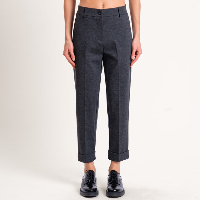 Zeroassoluto-Pantalone BETTY punto milano elastico - antracite