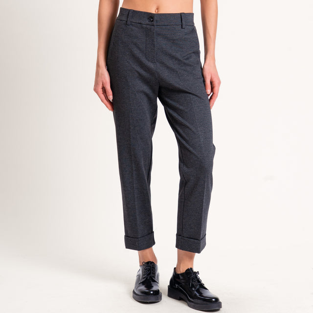 Zeroassoluto-Pantalone BETTY punto milano elastico - antracite