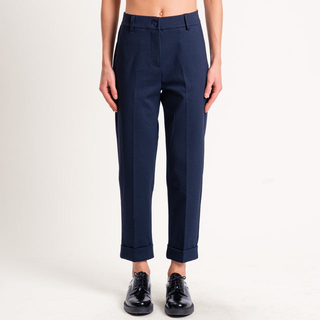 Zeroassoluto-Pantalone BETTY punto milano elastico - blu
