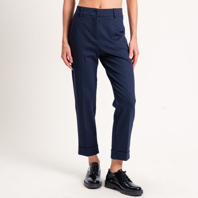Zeroassoluto-Pantalone BETTY punto milano elastico - blu