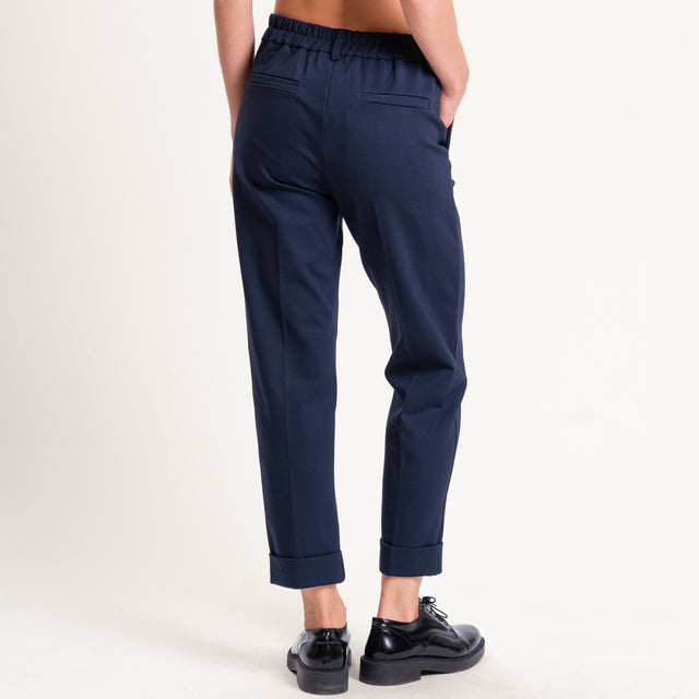 Zeroassoluto-Pantalone BETTY punto milano elastico - blu