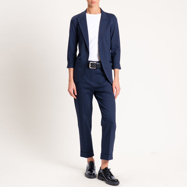 Zeroassoluto-Pantalone BETTY punto milano elastico - blu