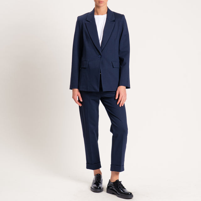 Zeroassoluto-Pantalone BETTY punto milano elastico - blu