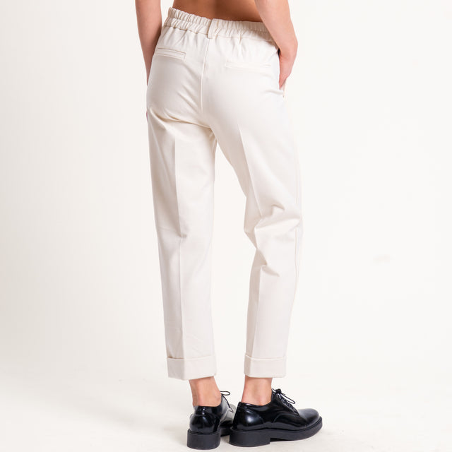 Zeroassoluto-Pantalone BETTY punto milano elastico - gesso