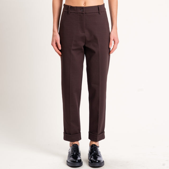 Zeroassoluto-Pantalone BETTY punto milano elastico - moro