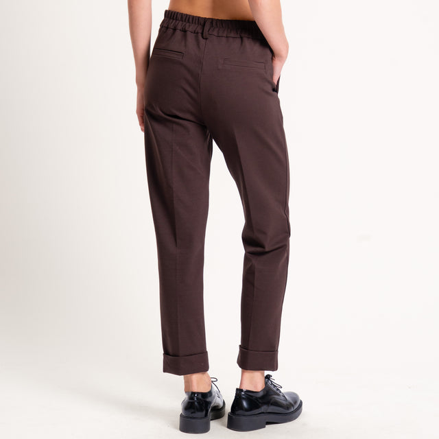 Zeroassoluto-Pantalone BETTY punto milano elastico - moro