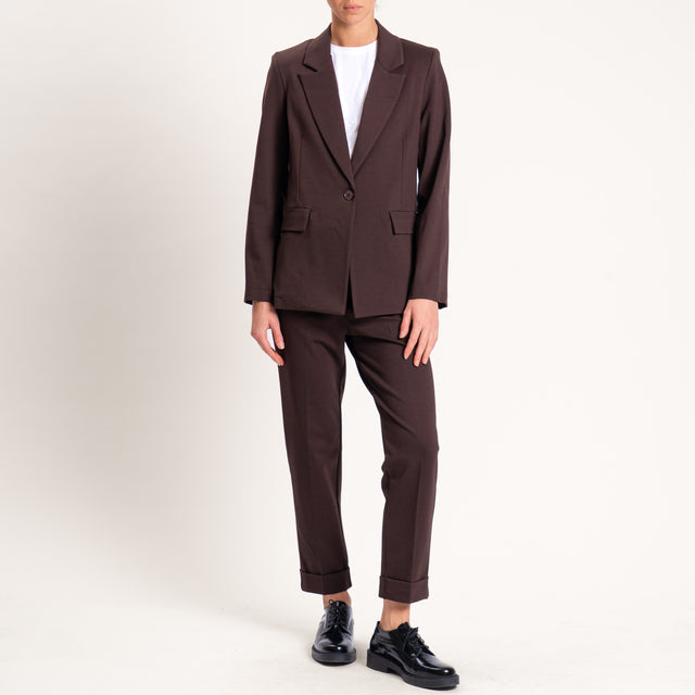 Zeroassoluto-Pantalone BETTY punto milano elastico - moro