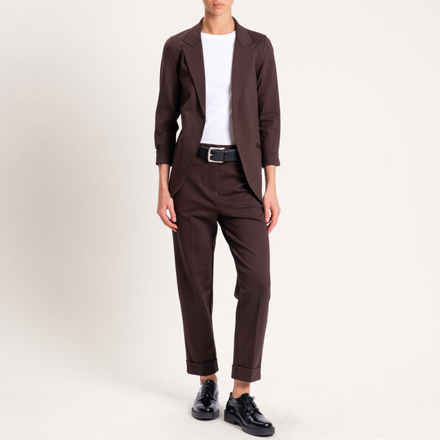 Zeroassoluto-Pantalone BETTY punto milano elastico - moro