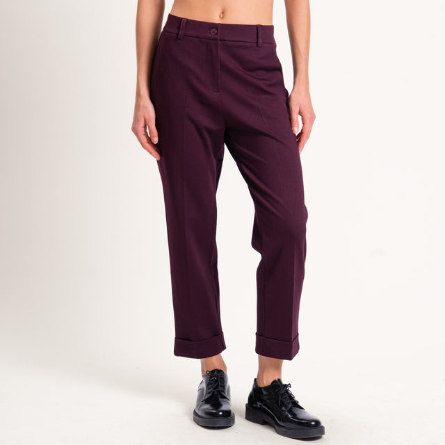 Zeroassoluto-Pantalone BETTY punto milano elastico - vino