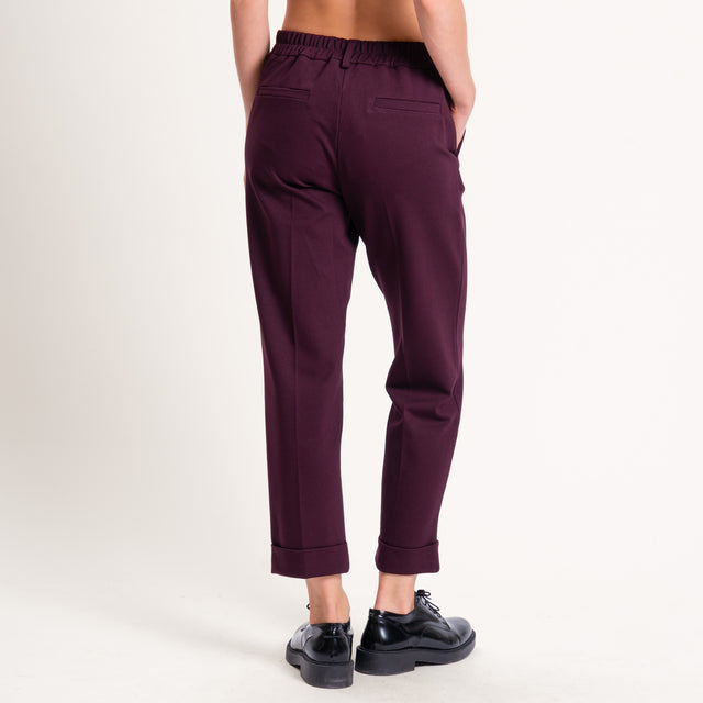 Zeroassoluto-Pantalone BETTY punto milano elastico - vino