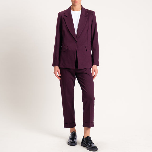 Zeroassoluto-Pantalone BETTY punto milano elastico - vino