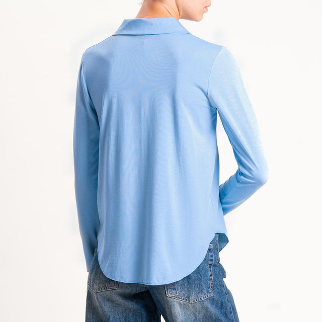 Zeroassoluto-Camicia CARLY in jersey - cielo