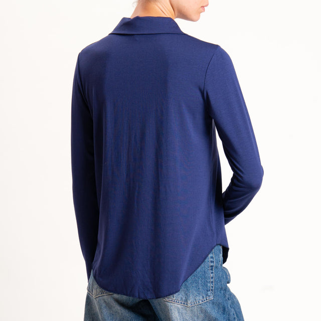 Zeroassoluto-Camicia CARLY in jersey - blu