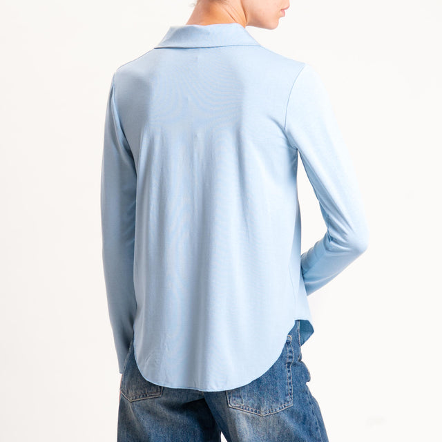 Zeroassoluto-Camicia CARLY in jersey - cielo
