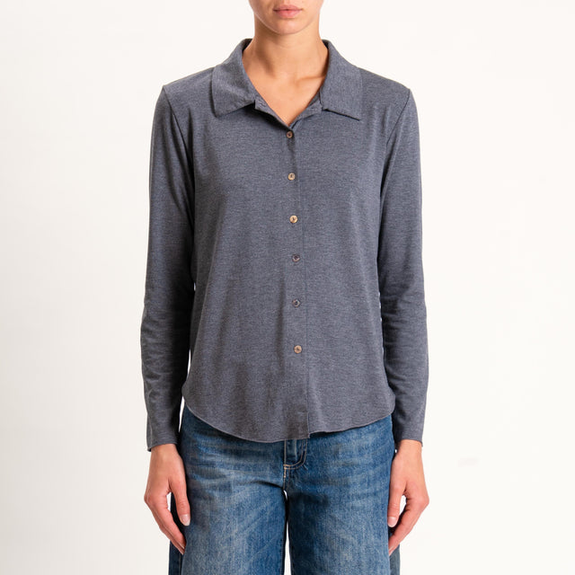 Zeroassoluto-Camicia CARLY in jersey - antracite melange