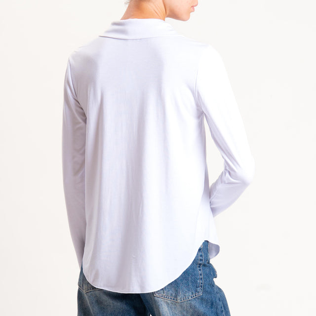 Zeroassoluto-Camicia CARLY in jersey - bianco