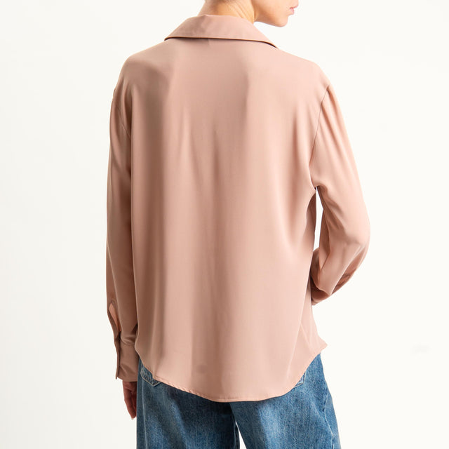 Zeroassoluto-Camicia CLAY MANO SETA - caramel
