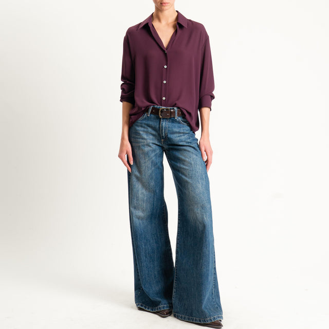 Zeroassoluto-Camicia CLAY MANO SETA - plum