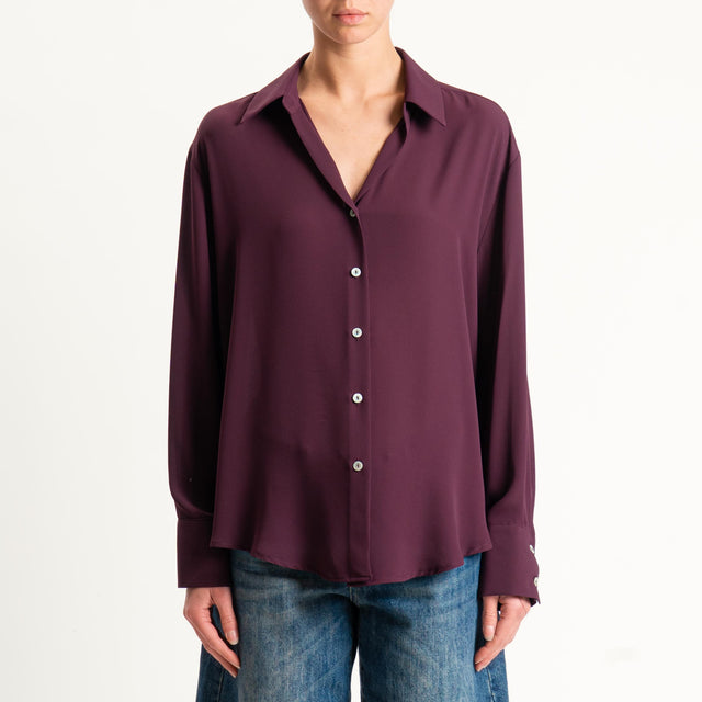 Zeroassoluto-Camicia CLAY MANO SETA - plum