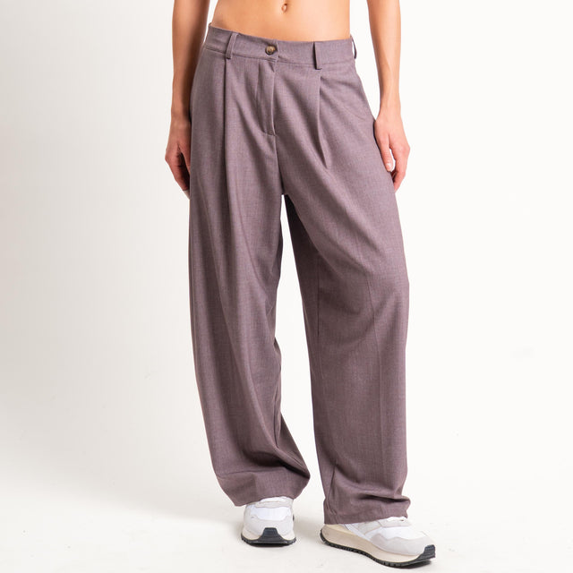 Zeroassoluto-Pantalone GENNY comfort elasticizzato - tortora