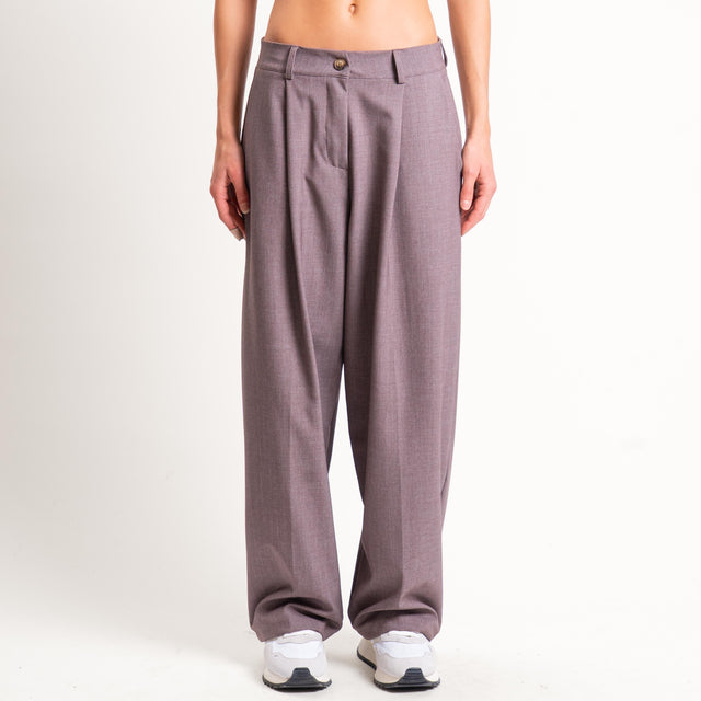 Zeroassoluto-Pantalone GENNY comfort elasticizzato - tortora