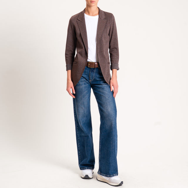 Zeroassoluto-Giacca JIN elasticizzata - fiore lurex moro/militare