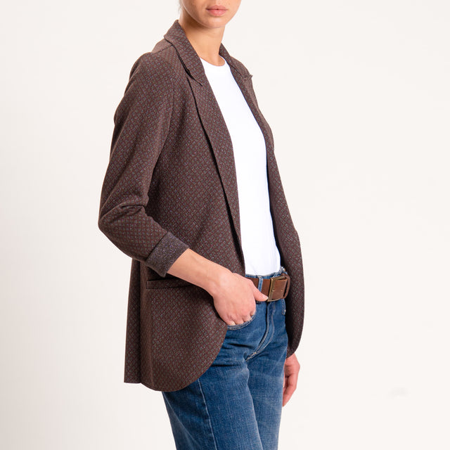 Zeroassoluto-Giacca JIN elasticizzata - fiore lurex moro/militare