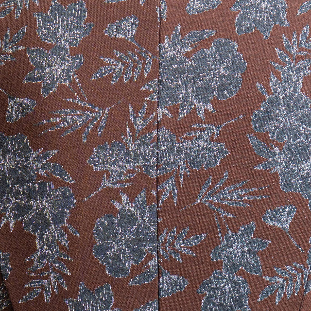 Zeroassoluto-Giacca JIN elasticizzata - floreale lurex cioccolato/piombo