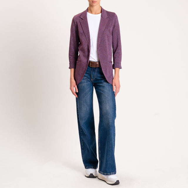 Zeroassoluto-Giacca JIN elasticizzata - rombo lurex cherry/moro