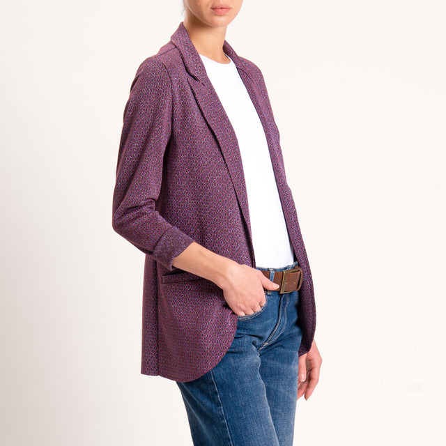 Zeroassoluto-Giacca JIN elasticizzata - rombo lurex cherry/moro