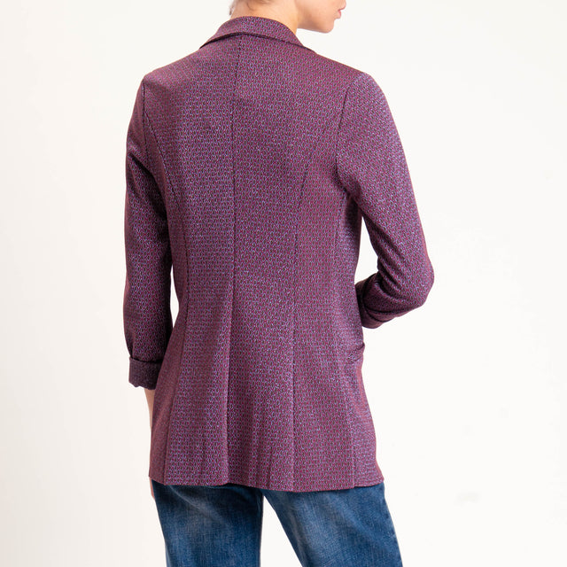 Zeroassoluto-Giacca JIN elasticizzata - rombo lurex cherry/moro