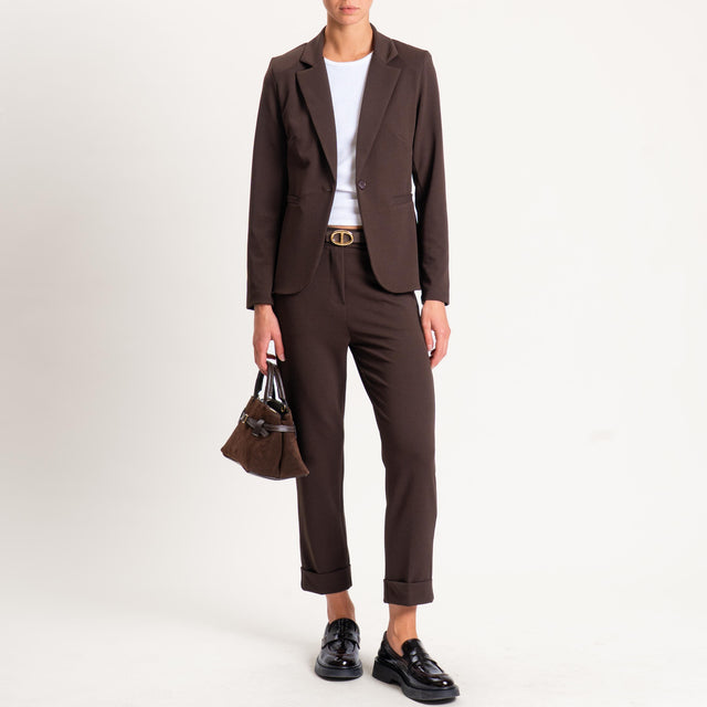 Zeroassoluto-Pantalone BETTY scuba crêpe elasticizzato - moro