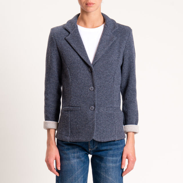Zeroassoluto-Giacca JOY tessuto in maglia - antracite melange/casha