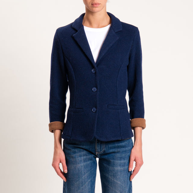 Zeroassoluto-Giacca JOY tessuto in maglia - blu/biscotto