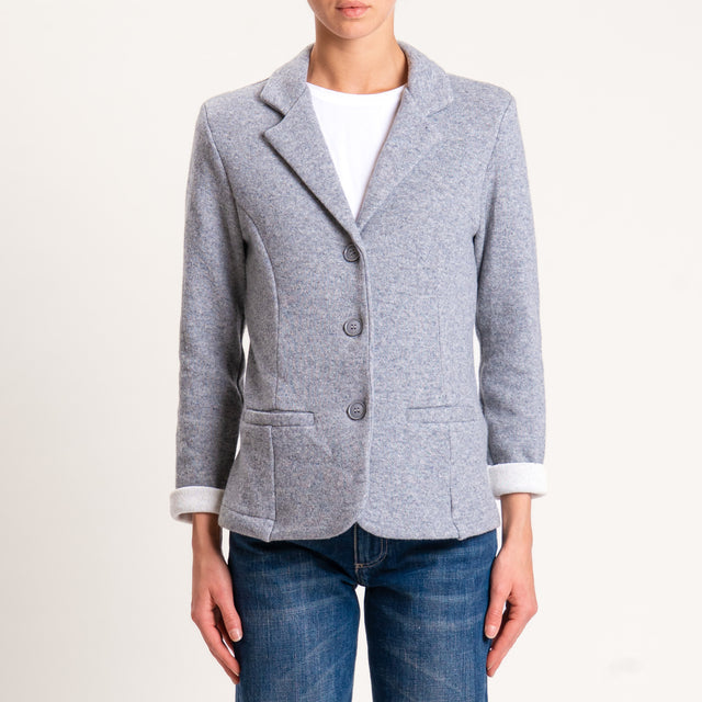 Zeroassoluto-Giacca JOY tessuto in maglia - grigio melange/gesso