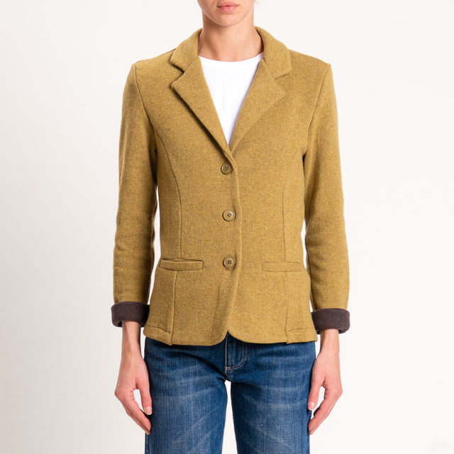 Zeroassoluto-Giacca JOY tessuto in maglia - olio/moro