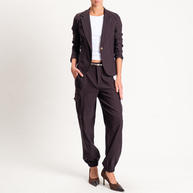 Zeroassoluto-Giacca JULIE tessuto comfort stretch - moro
