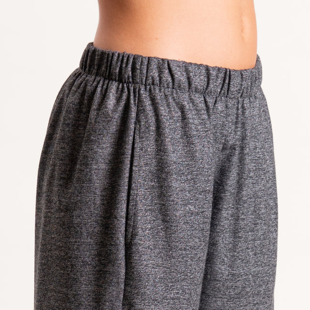 Zeroassoluto-Pantalone LIA baggy elastico in vita - antracite melange