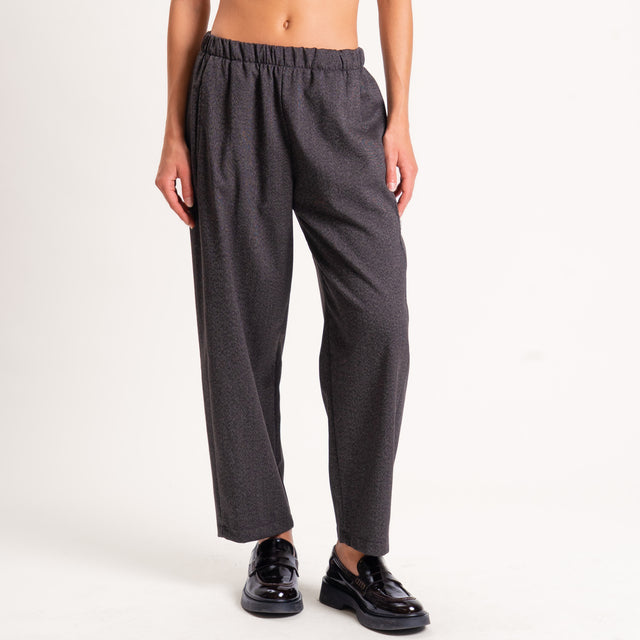 Zeroassoluto-Pantalone LIA baggy elastico in vita - moro melange