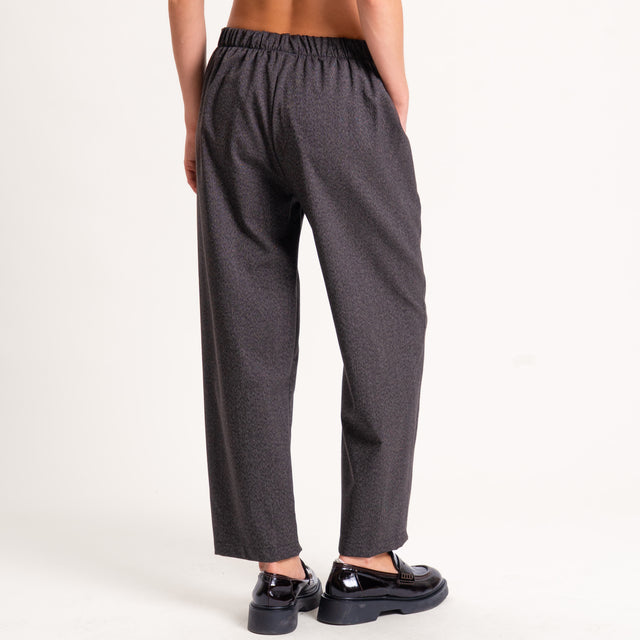 Zeroassoluto-Pantalone LIA baggy elastico in vita - moro melange