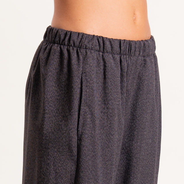 Zeroassoluto-Pantalone LIA baggy elastico in vita - moro melange