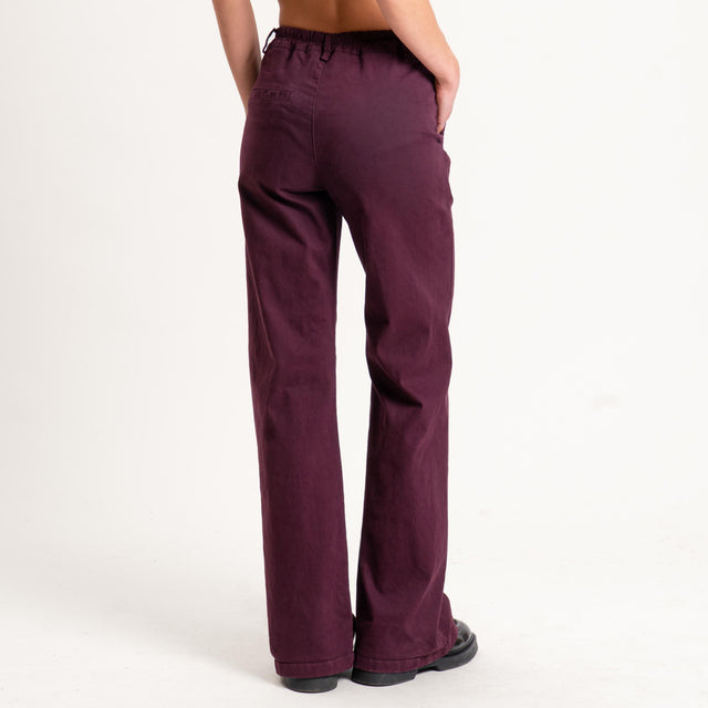 Zeroassoluto-Pantalone LILLY palazzo - burgundy