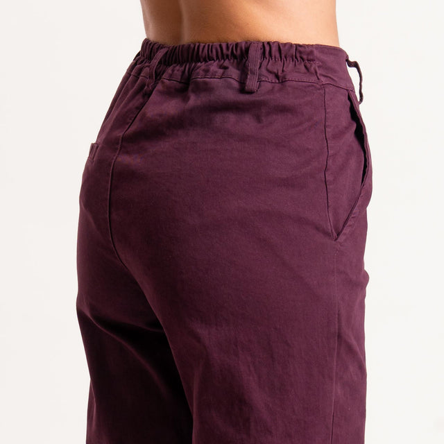 Zeroassoluto-Pantalone LILLY palazzo - burgundy