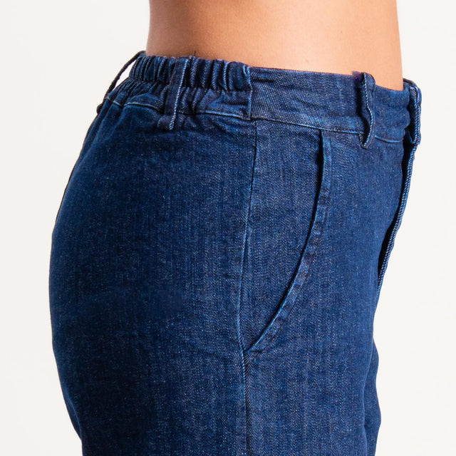 Zeroassoluto-Pantalone LILLY palazzo tela jeans elasticizzata - denim