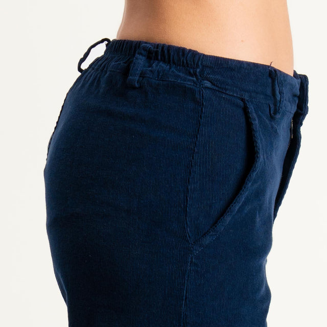 Zeroassoluto-Pantalone LILLY velluto millerighe - blu