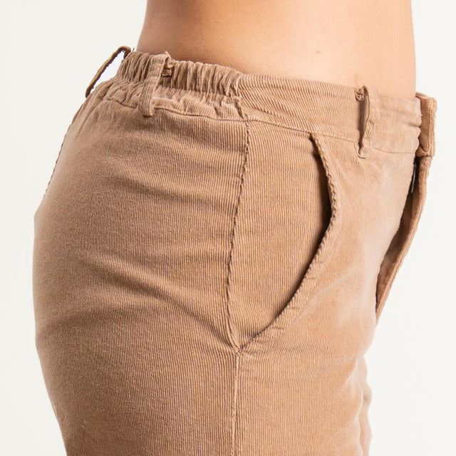 Zeroassoluto-Pantalone LILLY velluto millerighe - camel