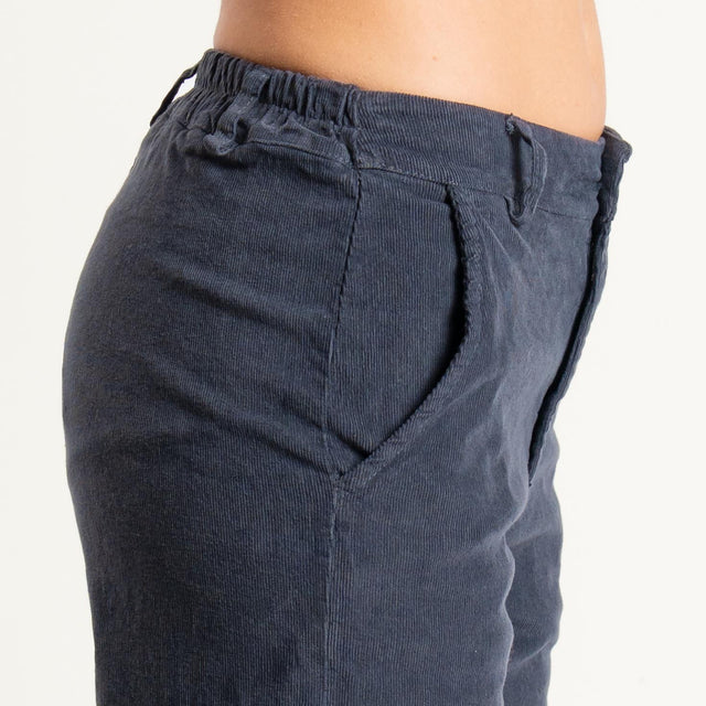 Zeroassoluto-Pantalone LILLY velluto millerighe - piombo