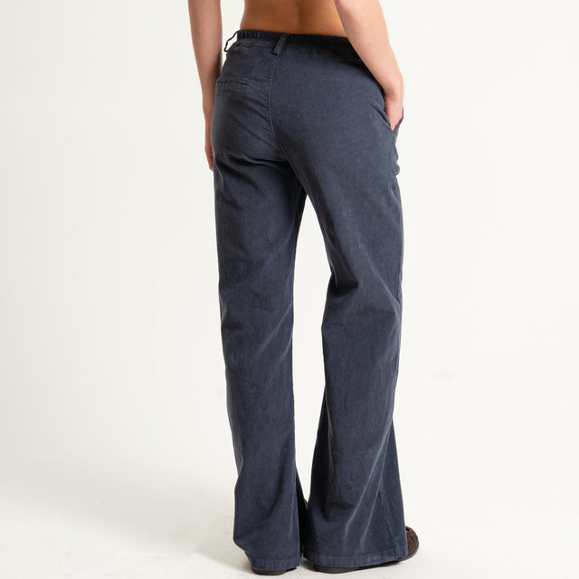 Zeroassoluto-Pantalone LILLY velluto millerighe - piombo