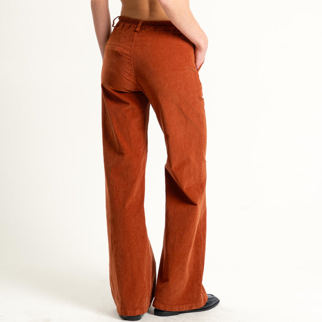 Zeroassoluto-Pantalone LILLY velluto millerighe - rust